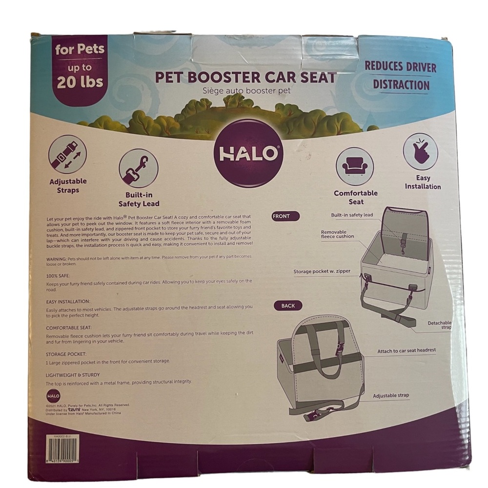 Halo Pet Booster Car Seat for Dogs up to 20 lbs - Picture 2 of 6